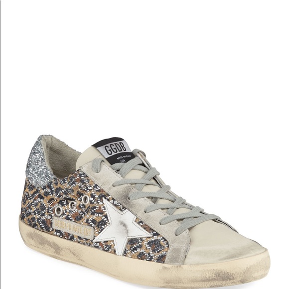 golden goose leopard glitter sneakers